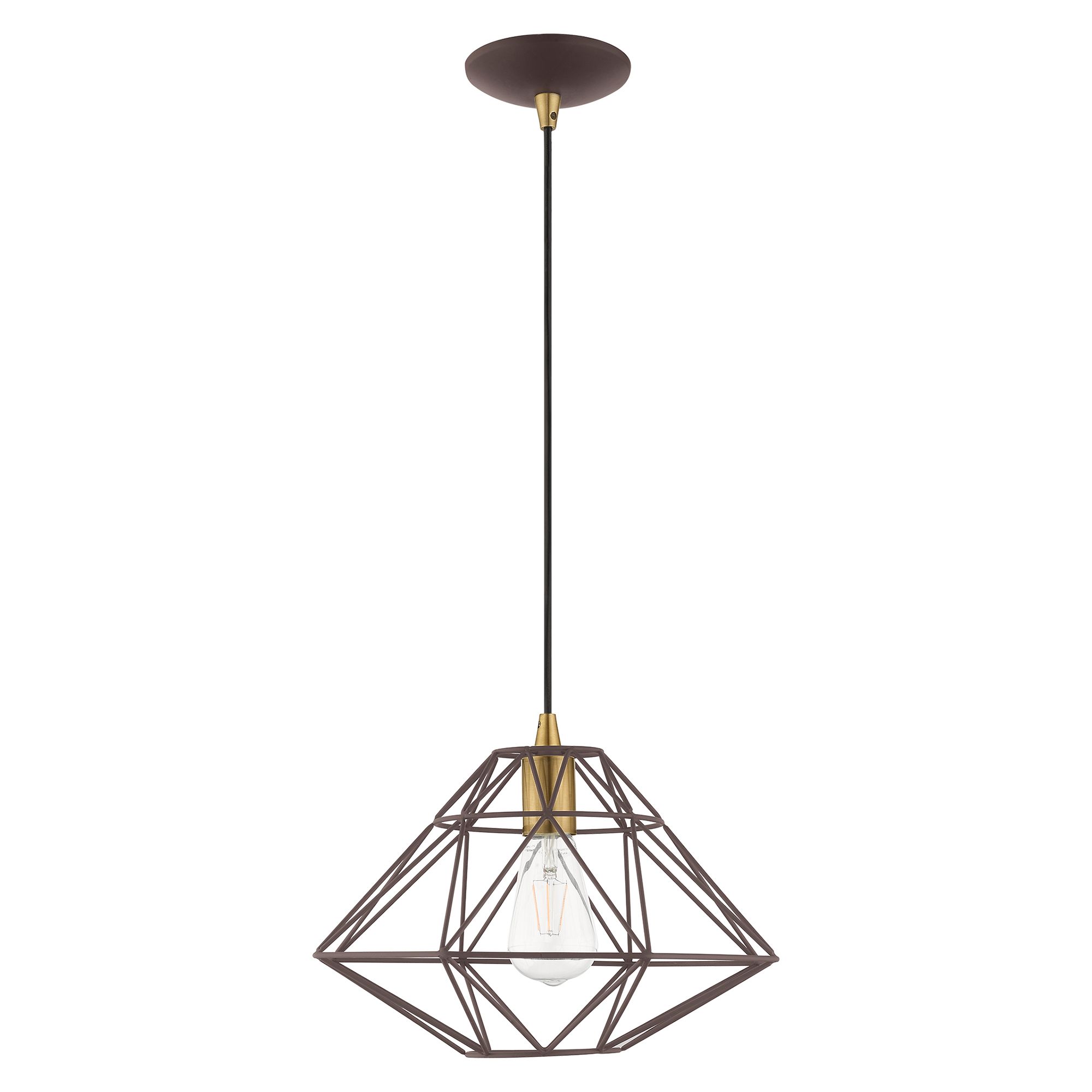 Geometric 1 Light Bronze Mini Pendant