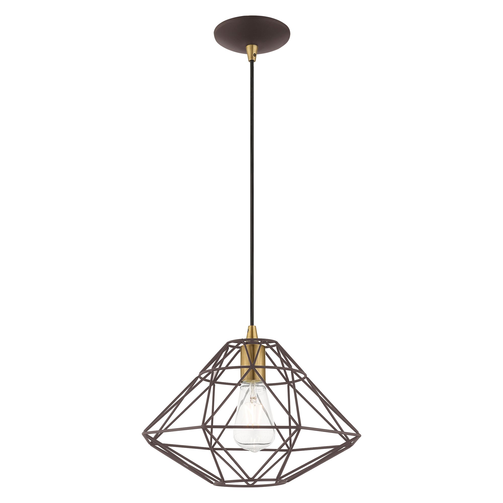 Geometric 1 Light Bronze Mini Pendant