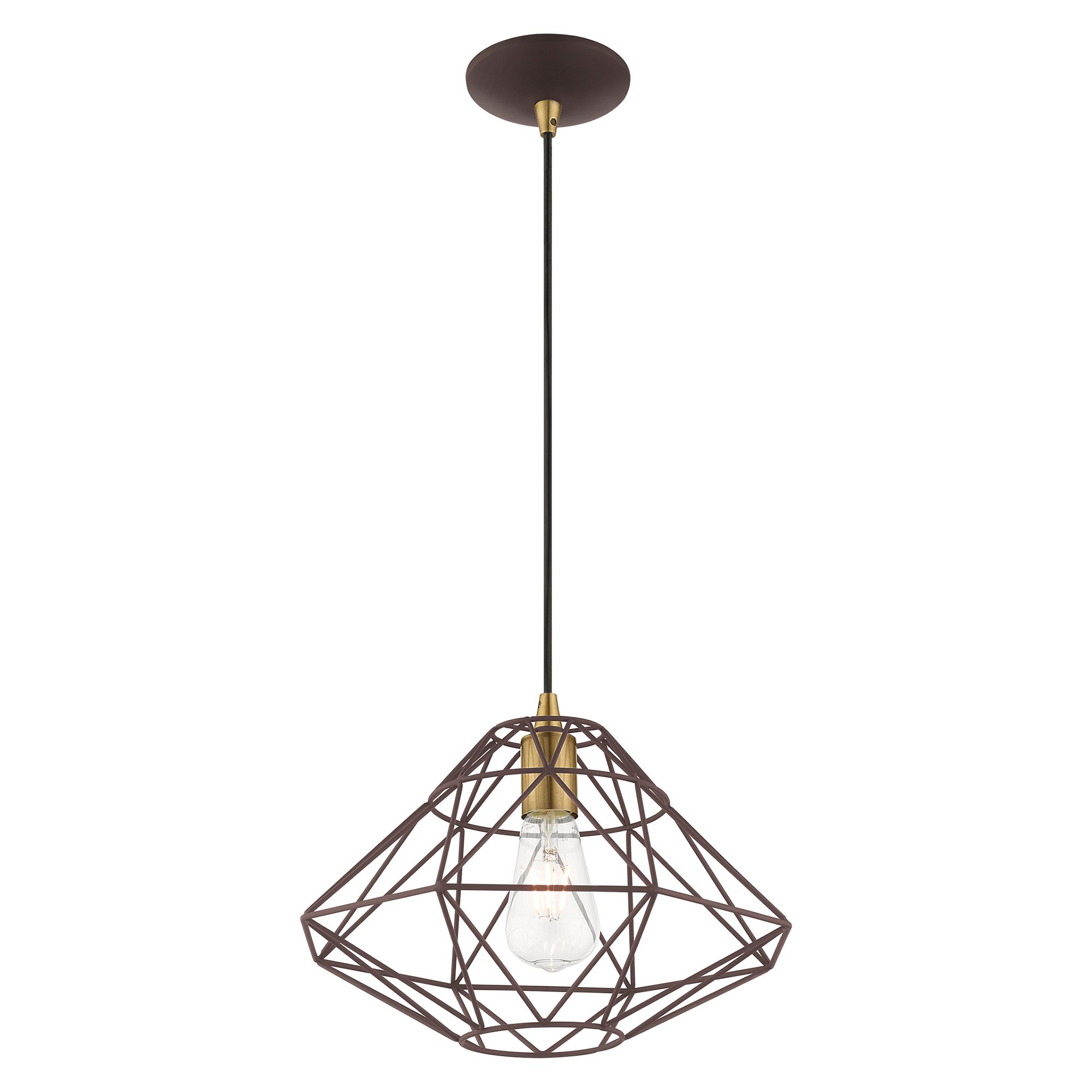 Geometric 1 Light Bronze Mini Pendant