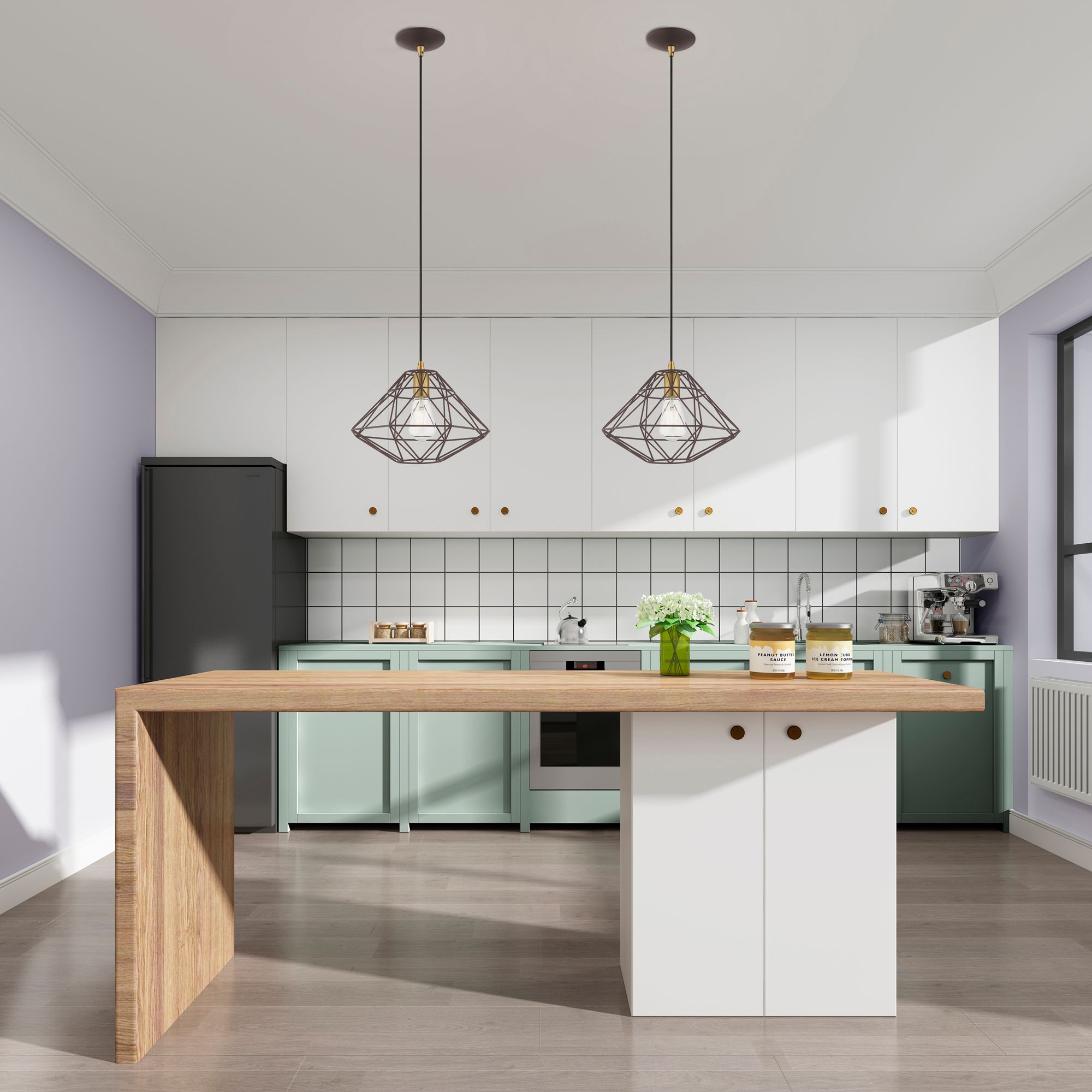 Geometric 1 Light Bronze Mini Pendant