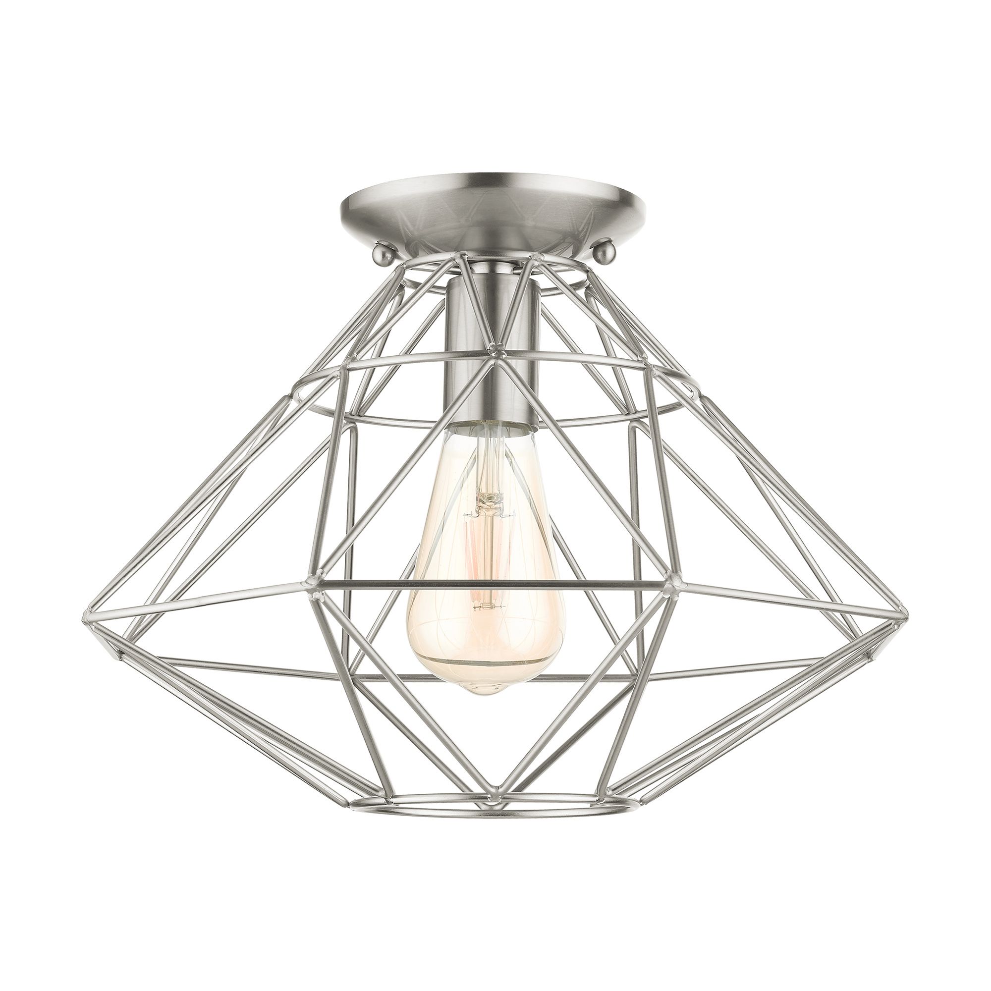 Geometric 1 Light Brushed Nickel Flush Mount