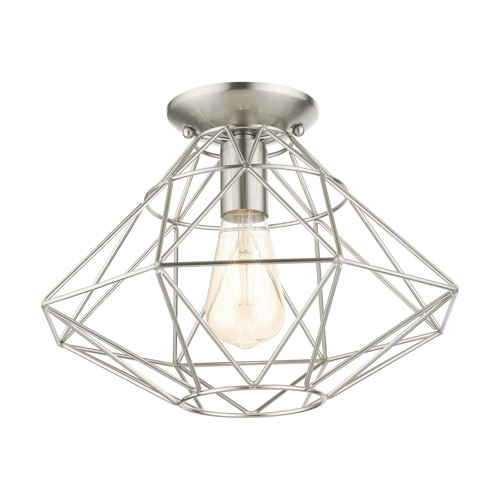 Geometric 1 Light Brushed Nickel Flush Mount