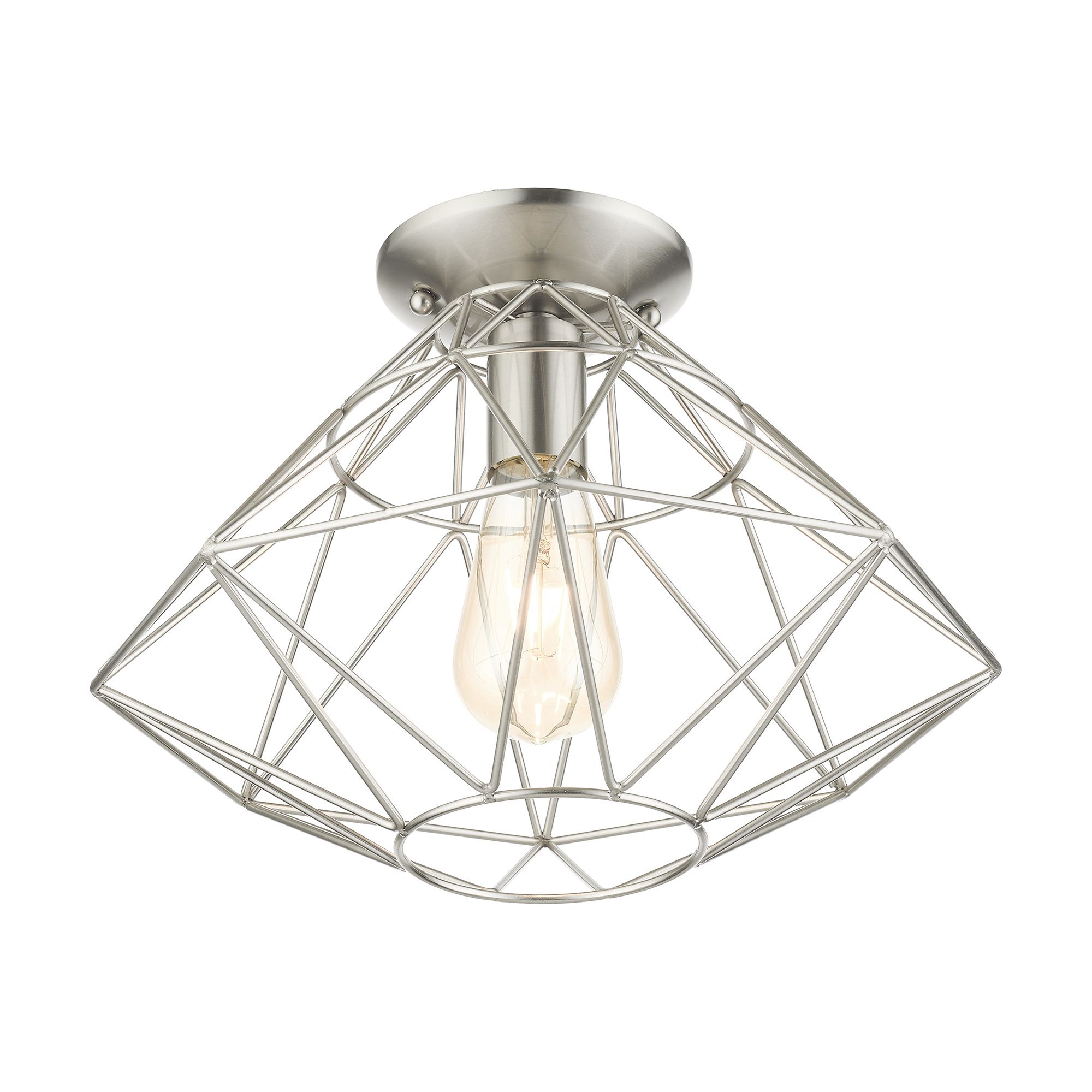 Geometric 1 Light Brushed Nickel Flush Mount