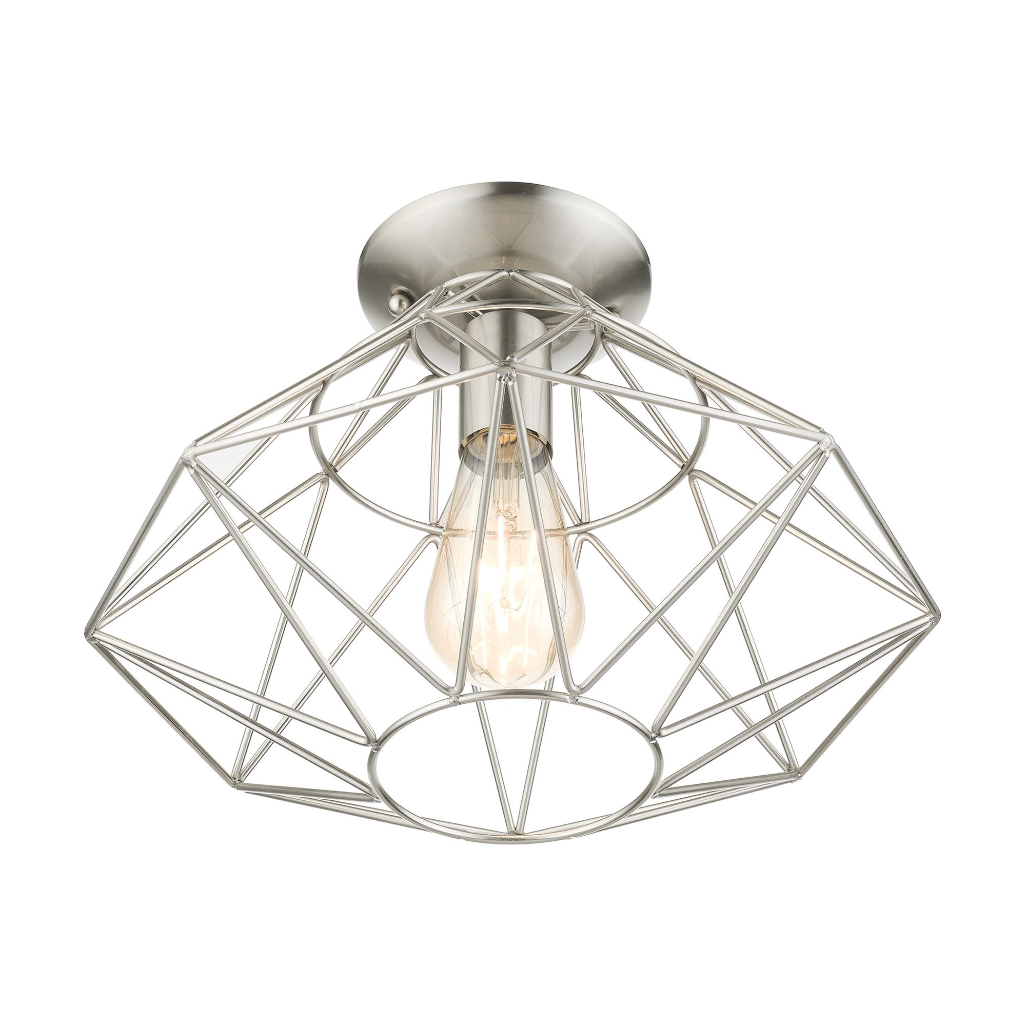Geometric 1 Light Brushed Nickel Flush Mount