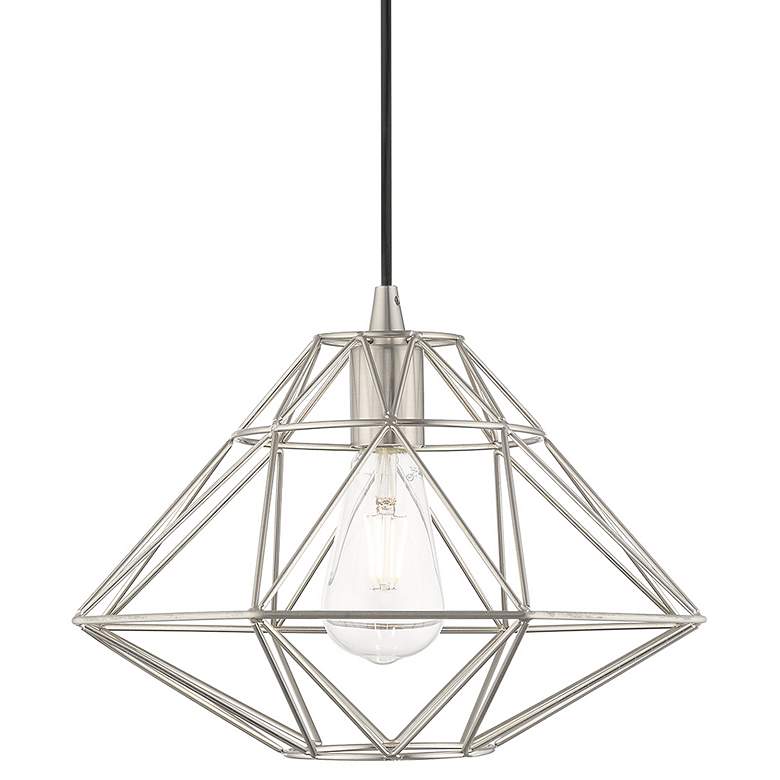 Image 1 Geometric 1 Light Brushed Nickel Mini Pendant