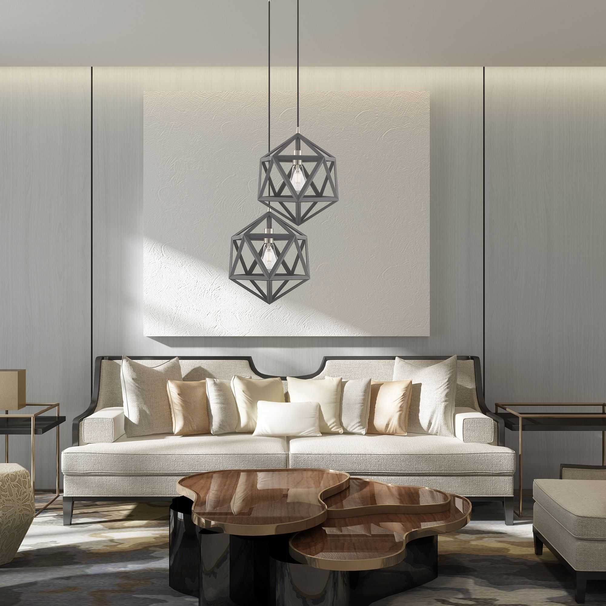 Geometric 1 Light Scandinavian Gray Mini Pendant