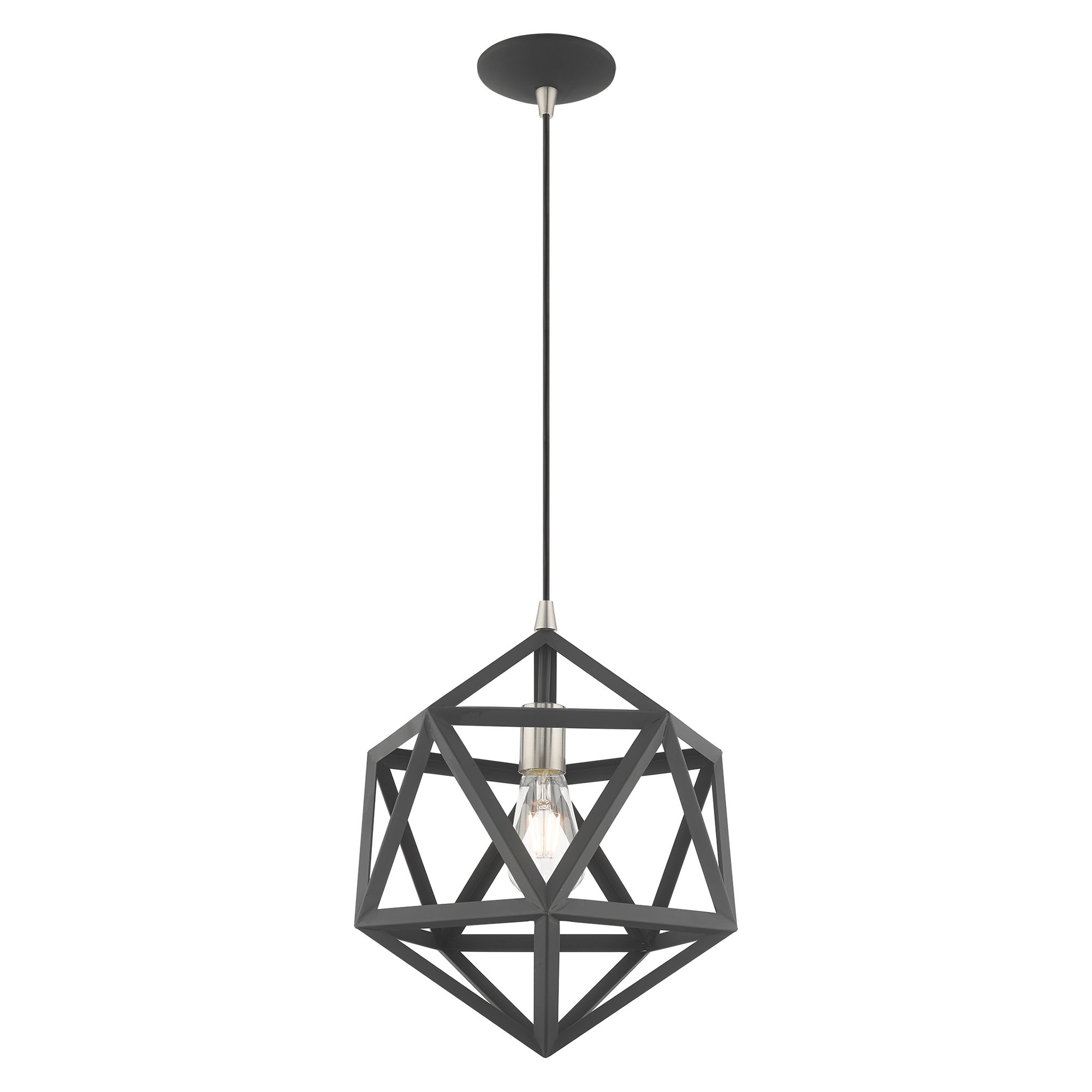 Geometric 1 Light Scandinavian Gray Mini Pendant