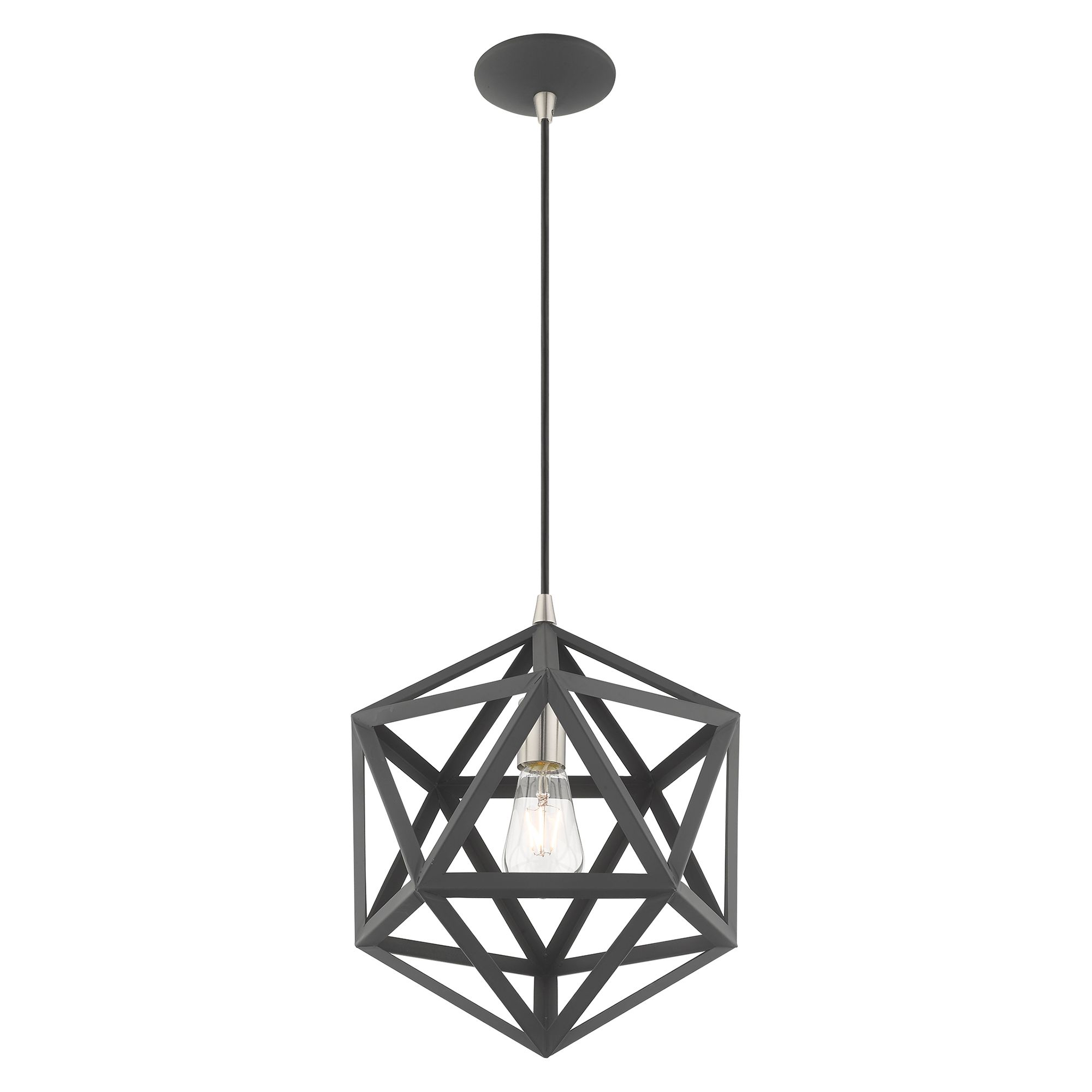 Geometric 1 Light Scandinavian Gray Mini Pendant
