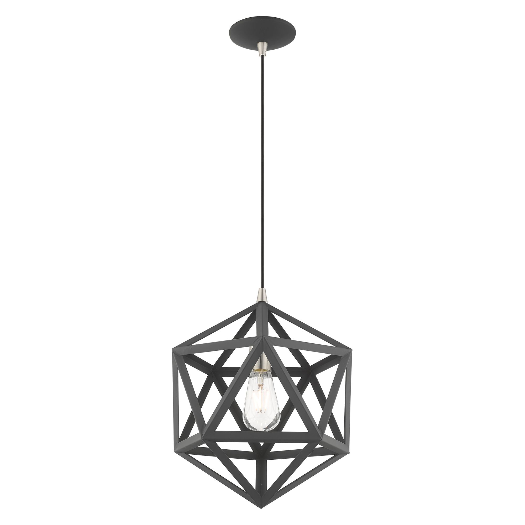 Geometric 1 Light Scandinavian Gray Mini Pendant