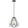 1_Geometric 1 Light Shiny Black Pendant