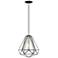 Geometric 1 Light Shiny Black Pendant