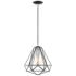 Geometric 1 Light Shiny Black Pendant