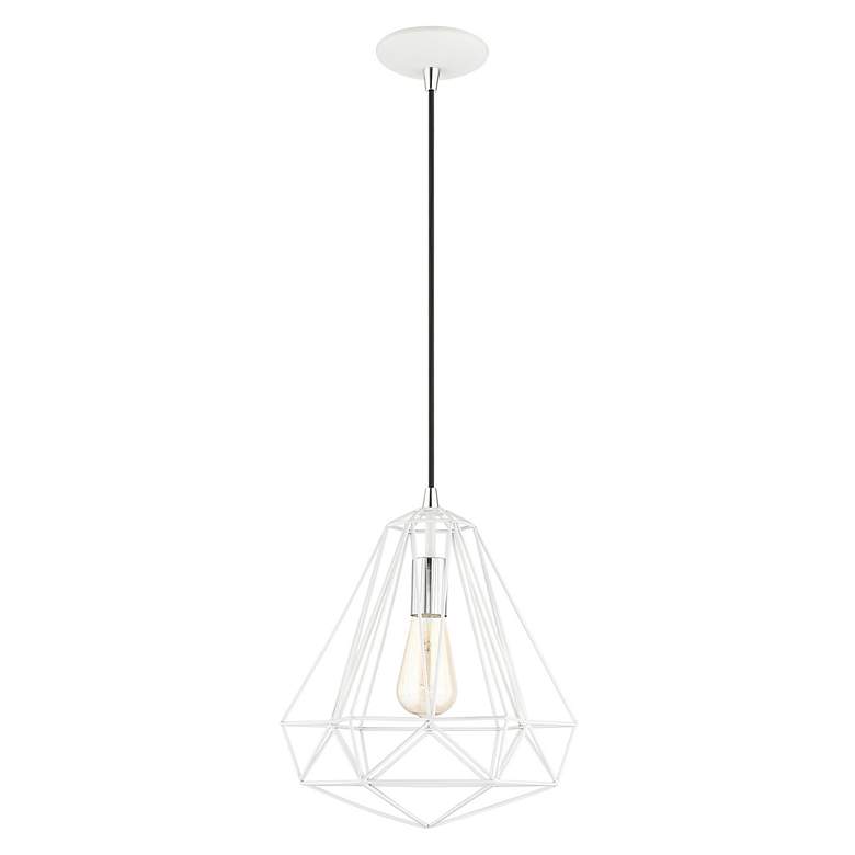 Image 7 Geometric 1 Light Shiny White Pendant more views
