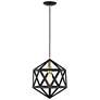 1_Geometric 1 Light Textured Black Pendant