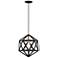 Geometric 1 Light Textured Black Pendant