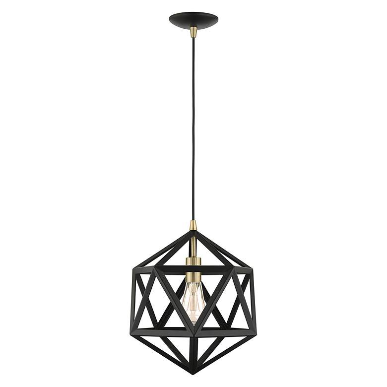 Image 7 Geometric 1 Light Textured Black Pendant more views