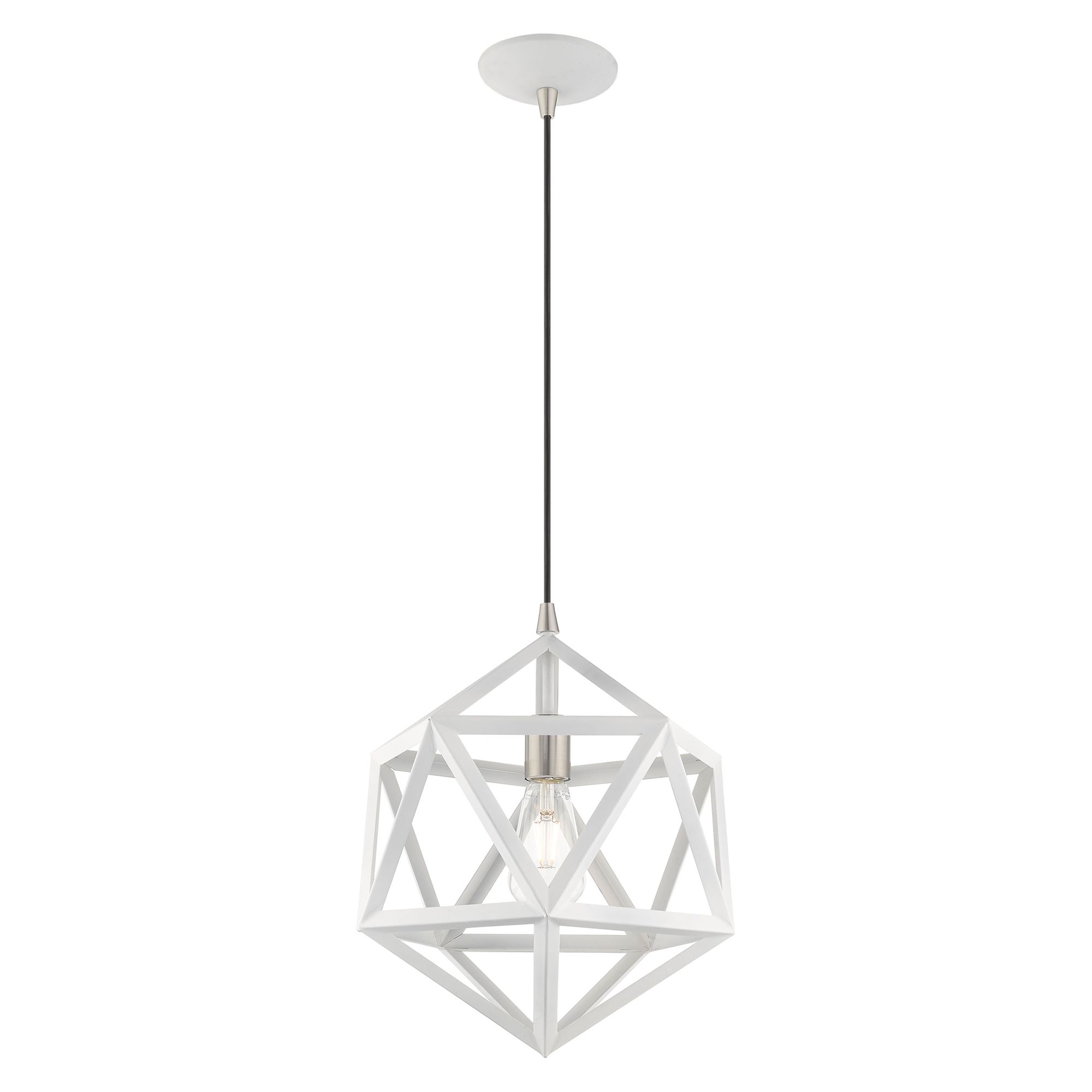 Geometric 1 Light White Mini Pendant