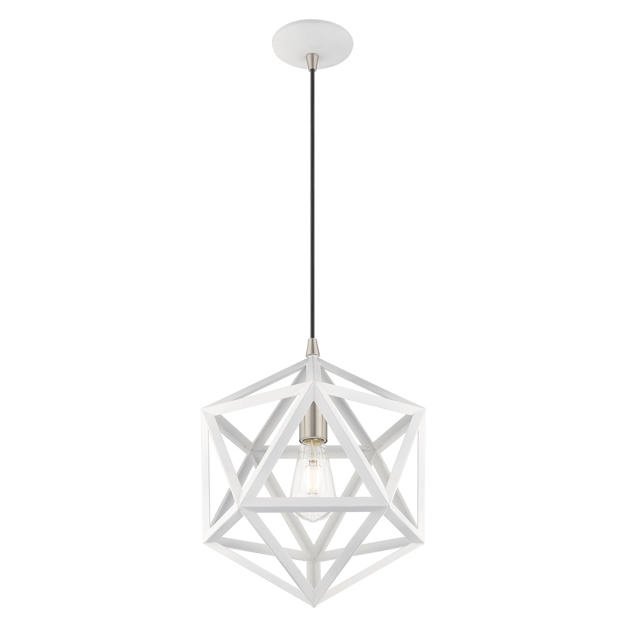 Geometric 1 Light White Mini Pendant
