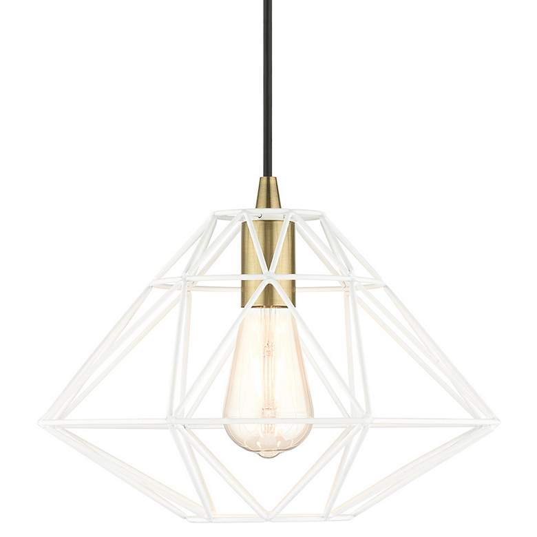Image 1 Geometric 1 Light White Pendant
