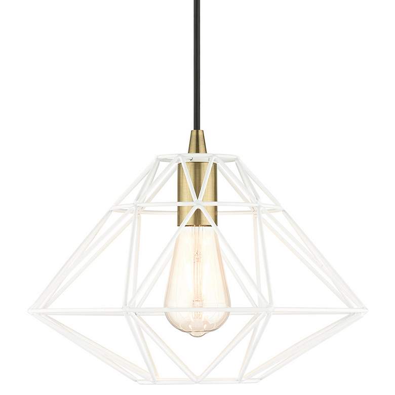 Image 1 Geometric 1 Light White Pendant