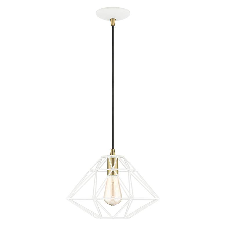 Image 7 Geometric 1 Light White Pendant more views
