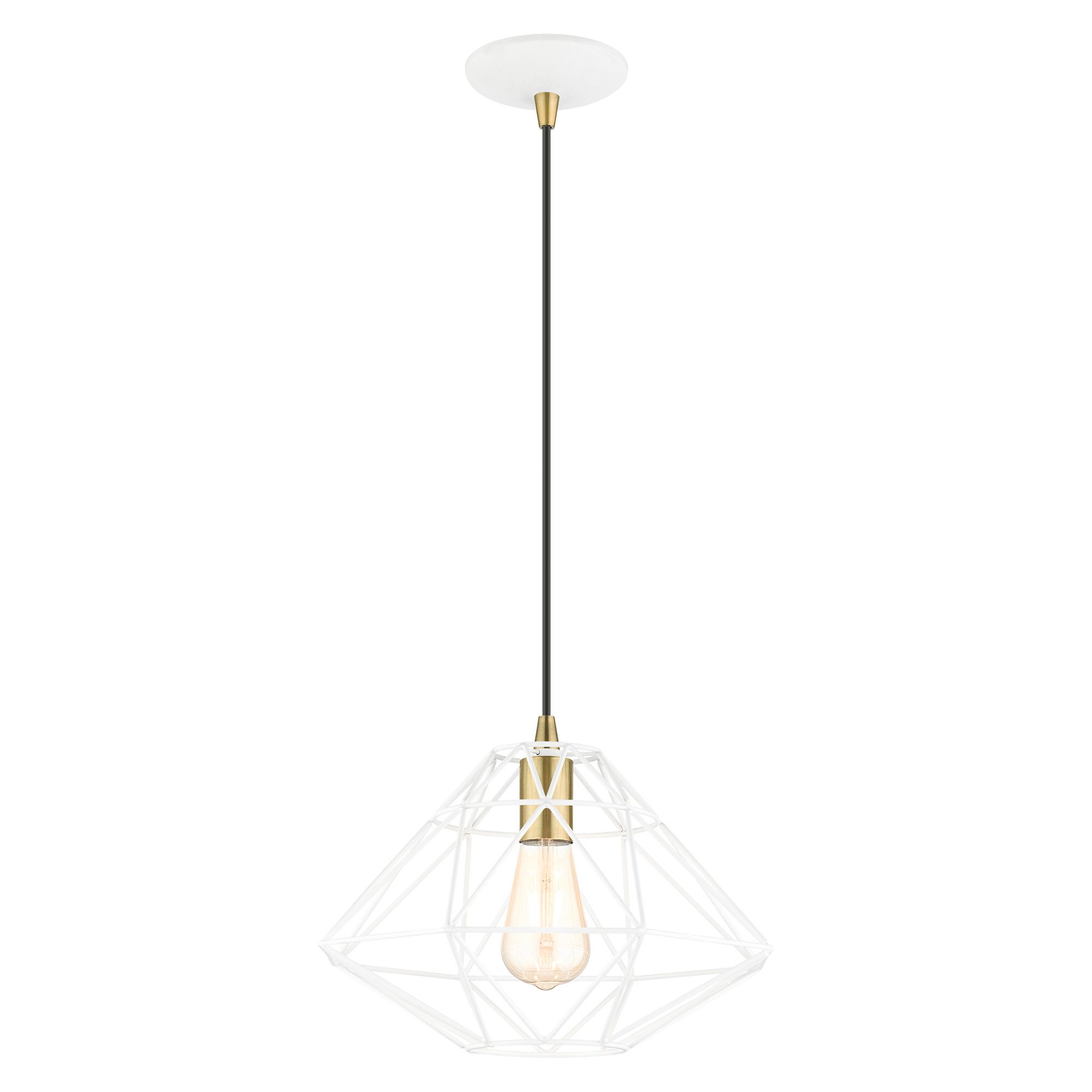Geometric 1 Light White Pendant