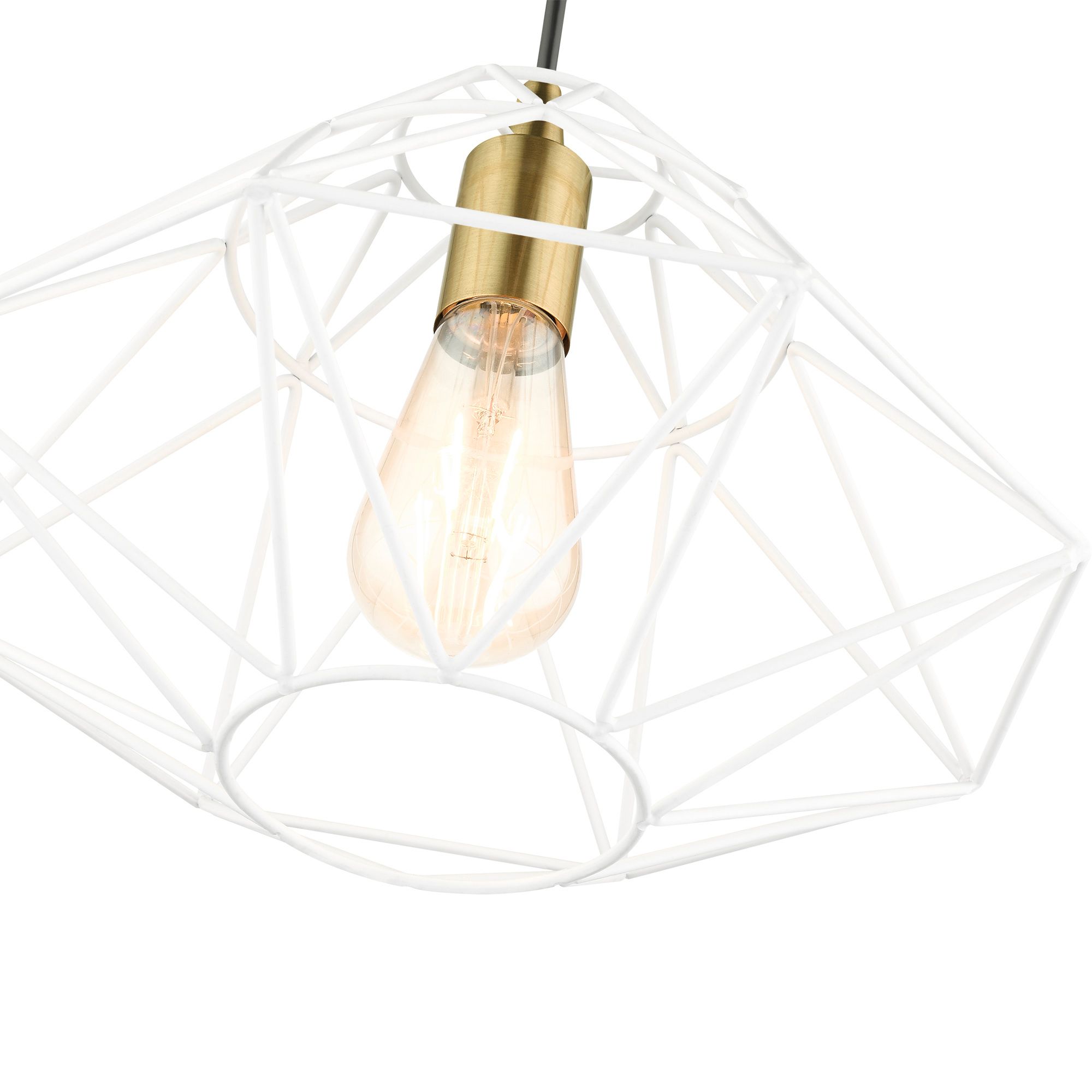 Geometric 1 Light White Pendant