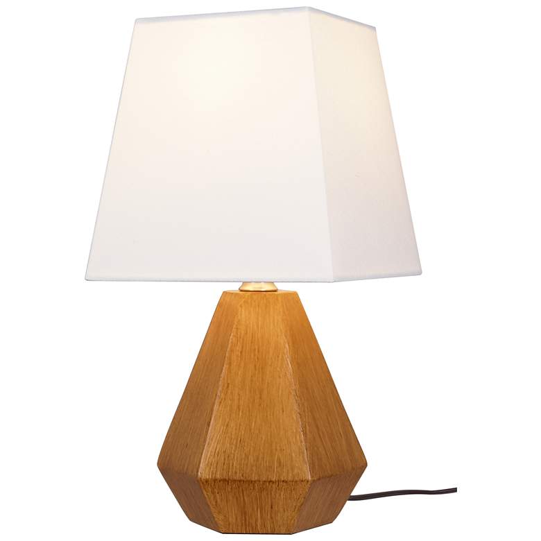 Image 1 Geometric 13.5" High Wood Table Lamp