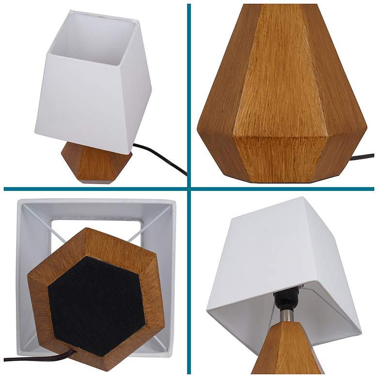 Image 7 Geometric 13.5" High Wood Table Lamp more views