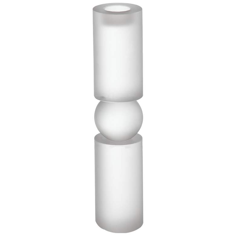 Image 1 Geometric 15" Tall White Candle Holder