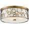 Geometric 17" Wide Polished Satin Brass LED Flushmount Ceiling Light