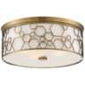 Geometric 17" Wide Polished Satin Brass LED Flushmount Ceiling Light