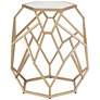Geometric 20 1/2" Wide Gold Marble Hexagon Accent Table in scene