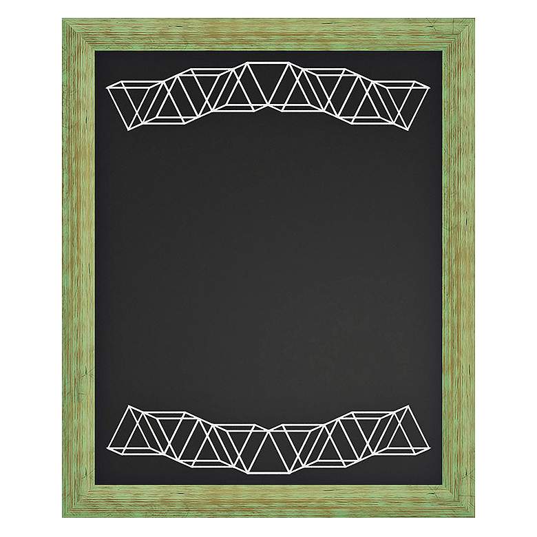 Image 1 Geometric 23 inch High Natural Green Wood Wall Chalkboard