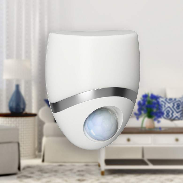 Image 3 Geometric 3 1/4" Wide White Motion LED Night Light more views
