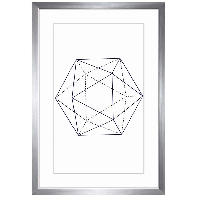 Image 1 Geometric 38 3/4 inchH Icosagon Line Drawing Framed Wall Art