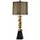 Geometric 40" High Vintage Gold and Black Modern Table Lamp