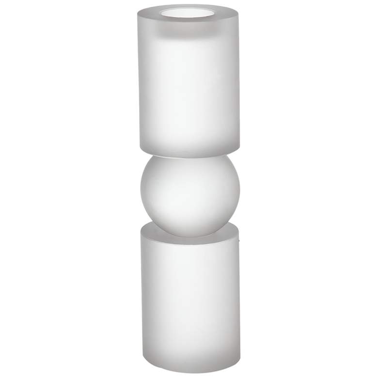 Image 1 Geometric Candle Holder - 3 inchDia. x 11 inch - White