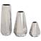 Geometric Coated Silver Electroplated Flower Vases Set of 3