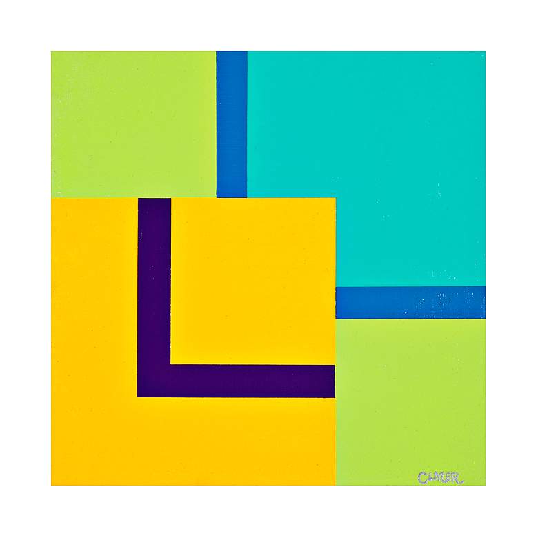Image 1 Geometric Color X Canvas 36 inch Square Abstract Wall Art