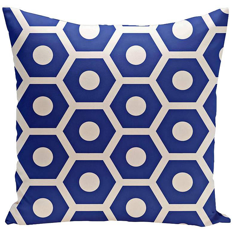 Image 1 Geometric Dazzling Blue Honeycomb 20 inch Square Pillow