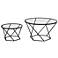 Geometric Glass Round 2-Piece Modern Coffee Table Set