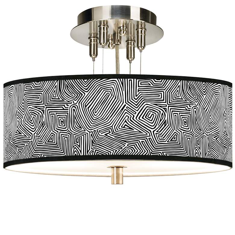 Geometric Maze Giclee 14&quot; Wide Ceiling Light