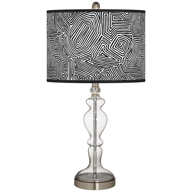 Image 1 Geometric Maze Giclee Apothecary Clear Glass Table Lamp