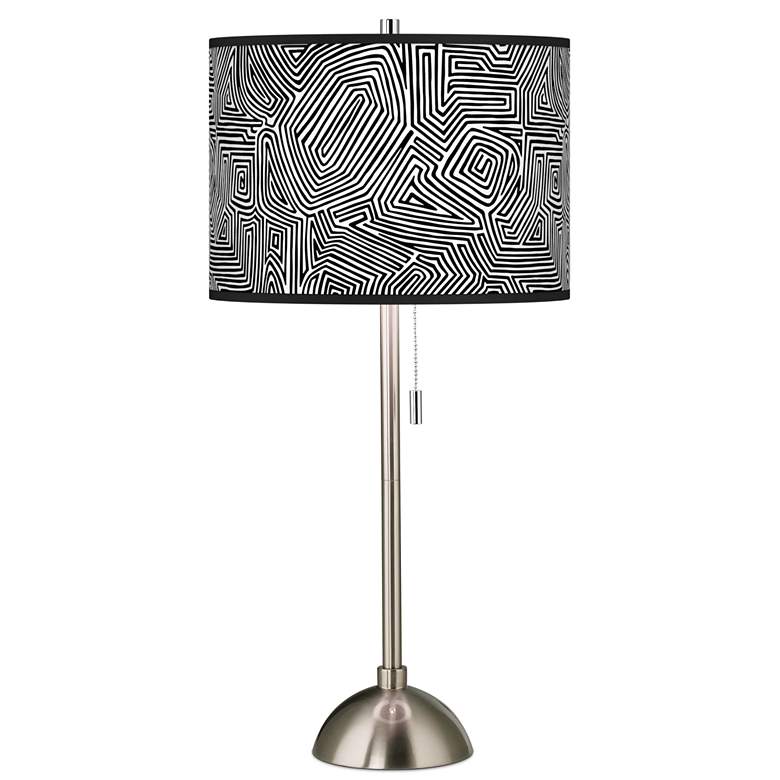 Image 1 Geometric Maze Giclee Brushed Nickel Table Lamp