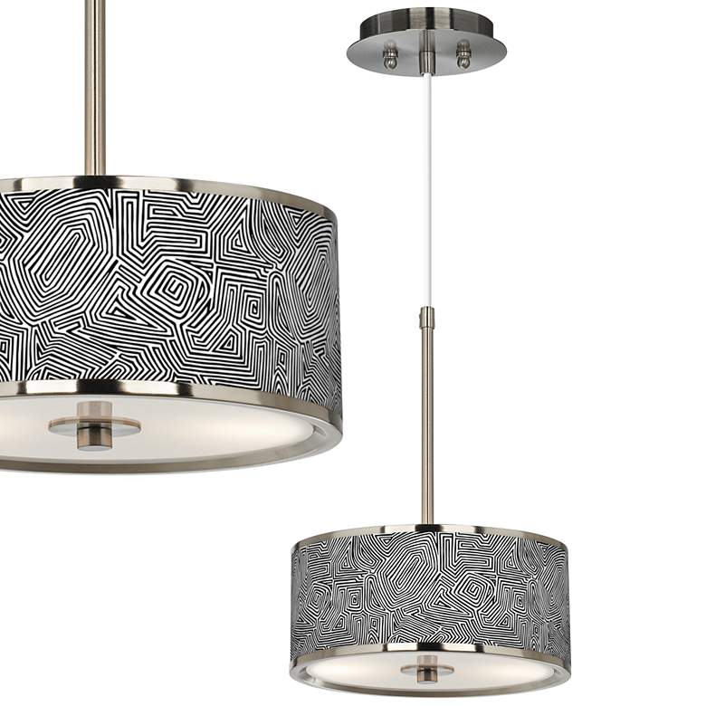 Image 1 Geometric Maze Giclee Glow 10 1/4" Wide Pendant Light