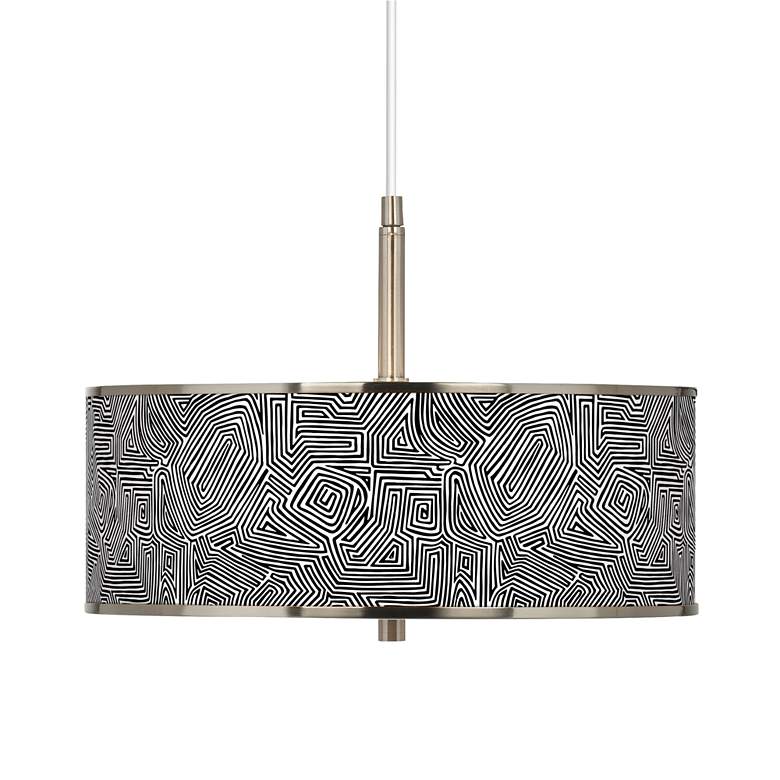 Image 1 Geometric Maze Giclee Glow 16" Wide Pendant Light