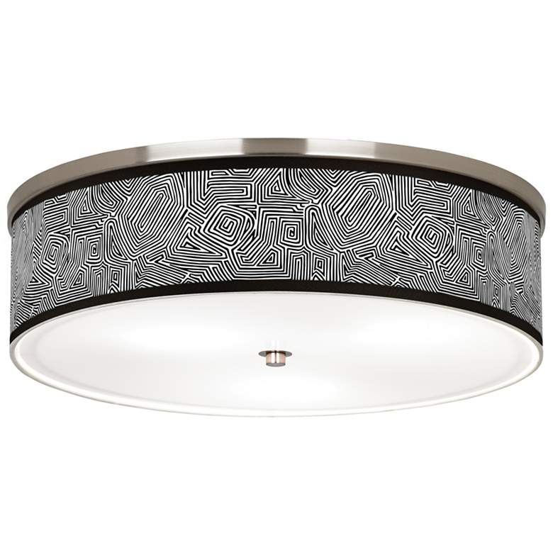 Image 1 Geometric Maze Giclee Nickel 20 1/4" Wide Ceiling Light