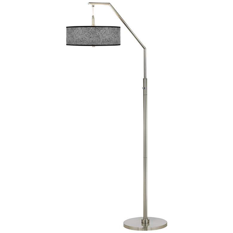 Image 1 Geometric Maze Giclee Shade Arc Floor Lamp