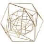 Geometric Orb 8" Wide Metallic Gold Metal Sculpture